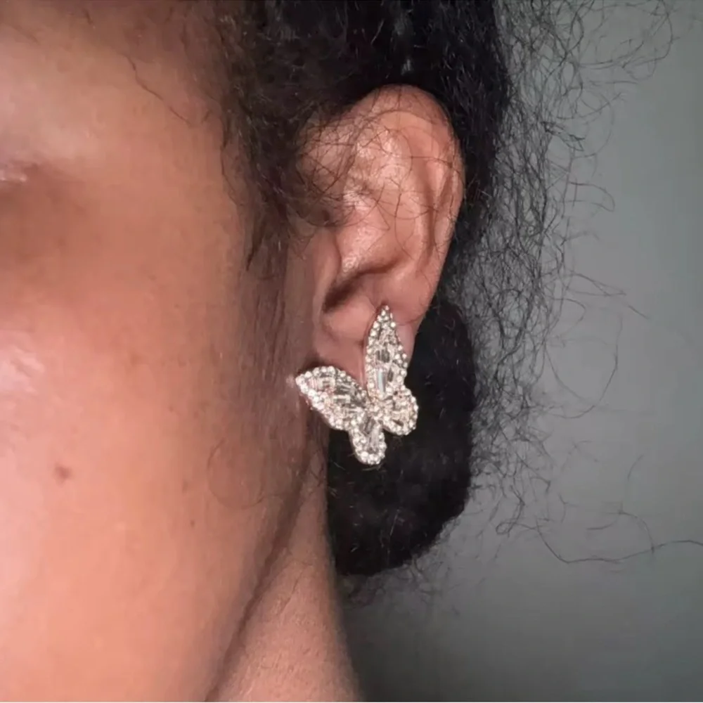 Sparkling Gold Butterfly Earrings